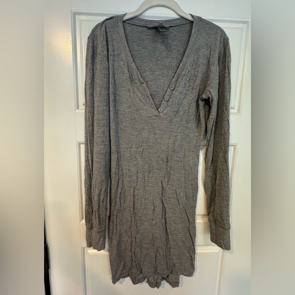 SKIMS Heather Gray Long Sleeve Top